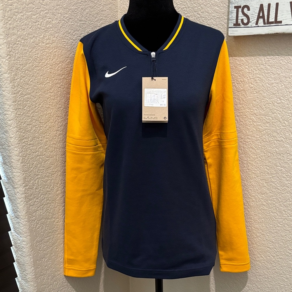 Nike Dark Blue and Yellow Long Sleeve Shirt